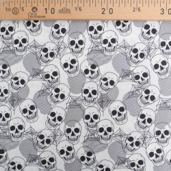 Tissu Coton Halloween Tête de Mort - Maison Klem