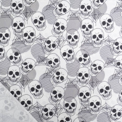 Tissu Coton Halloween Tête de Mort - Maison Klem