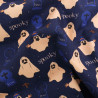 Tissu Coton Halloween Spooky Bleu Marine - Maison Klem