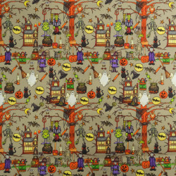 Tissu Coton Halloween Petits Monstres - Maison Klem