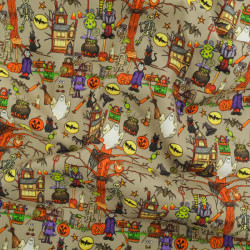 Tissu Coton Halloween Petits Monstres - Maison Klem
