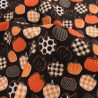Tissu Coton Halloween Petites Citrouilles Oranges - Maison Klem