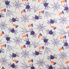 Tissu Coton Halloween Blanc Motif Violet Araignée - Maison Klem