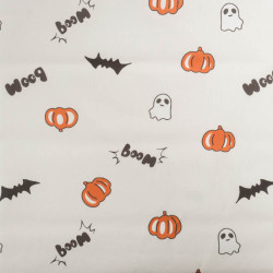 Tissu Coton Halloween Ecru Boom - Maison Klem