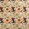 Tissu Coton Halloween Beige Petit Chat Noir - Maison Klem