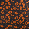 Tissu Coton Halloween Citrouilles Fond Noir - Maison Klem