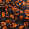 Tissu Coton Halloween Citrouilles Fond Noir - Maison Klem