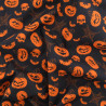 Tissu Coton Halloween Citrouilles Fond Noir - Maison Klem