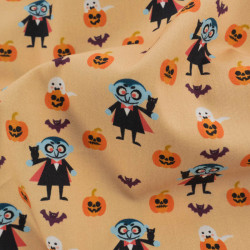 Tissu Coton Halloween Petit Vampire - Maison Klem