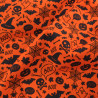 Tissu Coton Halloween Boo Fond Orange - Maison Klem