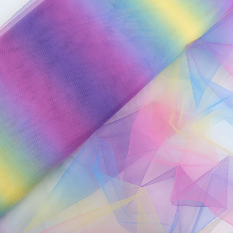Tulle Arc-En-Ciel Violet et Vert - Maison Klem