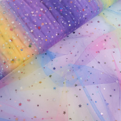 Tulle Arc-En-Ciel Petites Etoiles Colorées - Maison klem