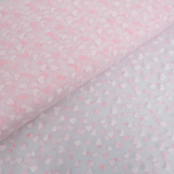 Tulle Blanc Petits Cœurs Roses et Blancs - Maison klem
