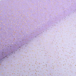 Tulle Etoiles Dorées Violet - Maison Klem