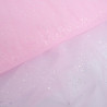 Tulle Souple Etoiles Argentées Rose - Maison Klem