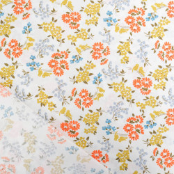 Popeline Fleurs des Champs Oranges - Maison Klem