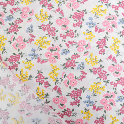 Popeline Fleurs des Champs Roses - Maison Klem