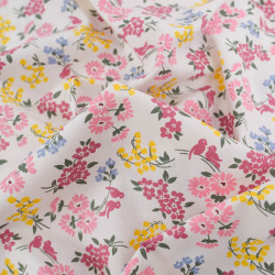 Popeline Fleurs des Champs Roses - Maison Klem