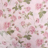 Popeline Motif Rose Fond Blush - Maison Klem