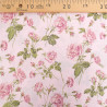Popeline Motif Rose Fond Blush - Maison Klem