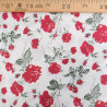 Popeline Motif Rose Fond Blanc - Maison Klem
