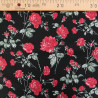 Popeline Motif Rose Fond Noir - Maison Klem