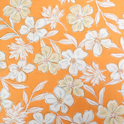 Popeline Flora Abricot - Maison Klem