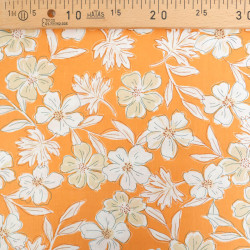 Popeline Flora Abricot - Maison Klem