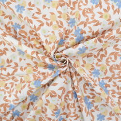 Popeline Sue Marron Et Bleu - Maison Klem