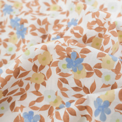 Popeline Sue Marron Et Bleu - Maison Klem