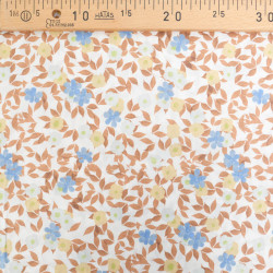 Popeline Sue Marron Et Bleu - Maison Klem