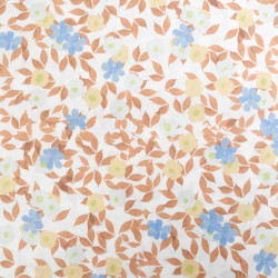 Popeline Sue Marron Et Bleu - Maison Klem