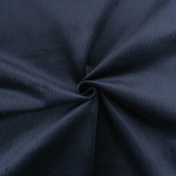 Tissu Velours Côtelé Stretch Bleu Marine - Maison Klem