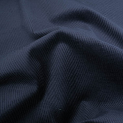 Tissu Velours Côtelé Stretch Bleu Marine - Maison Klem