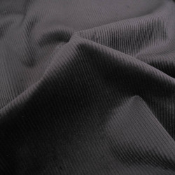 Tissu Velours Côtelé Stretch Noir - Maison Klem