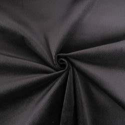 Tissu Velours Côtelé Stretch Noir - Maison Klem