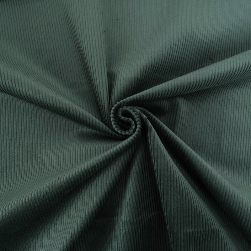 Tissu Velours Côtelé Stretch Vert Forêt - Maison Klem