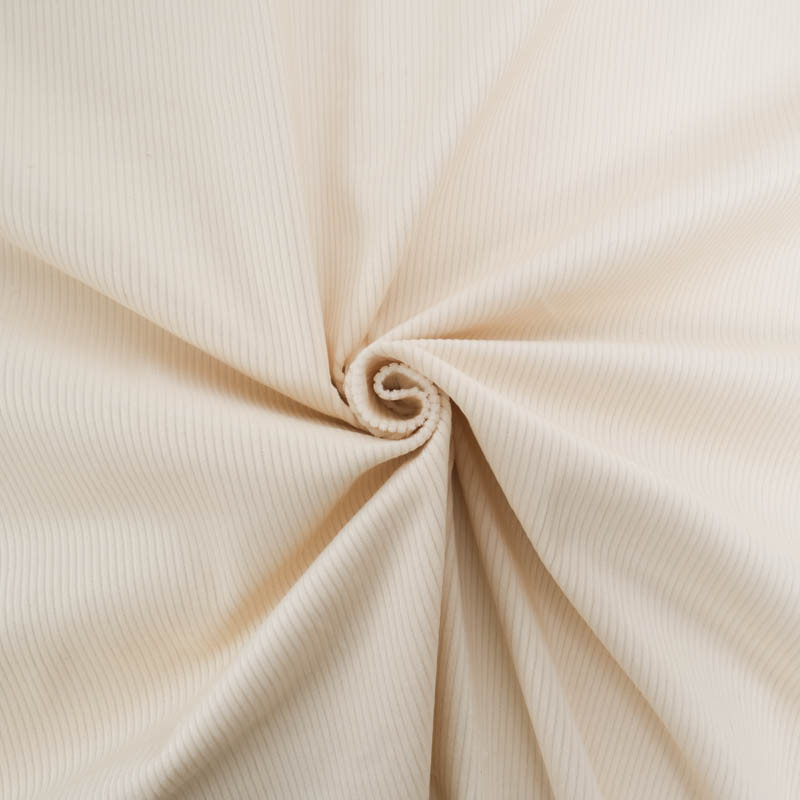 Tissu Velours Côtelé Stretch Crème - Maison Klem