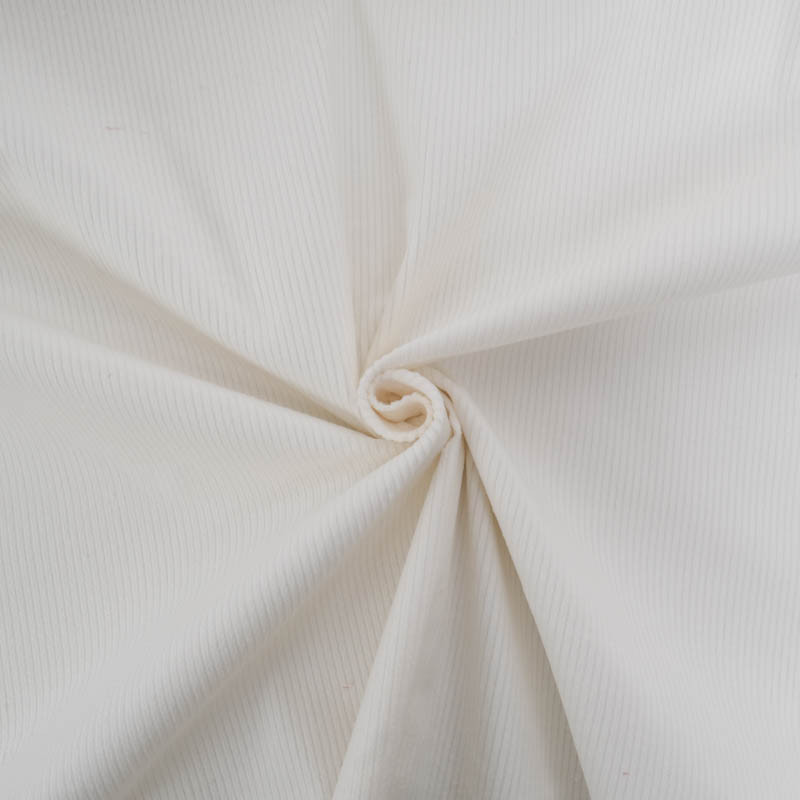 Tissu Velours Côtelé Stretch Ecru - Maison Klem