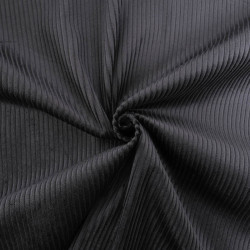 Tissu Velours Côtelé Coton Noir - Maison Klem