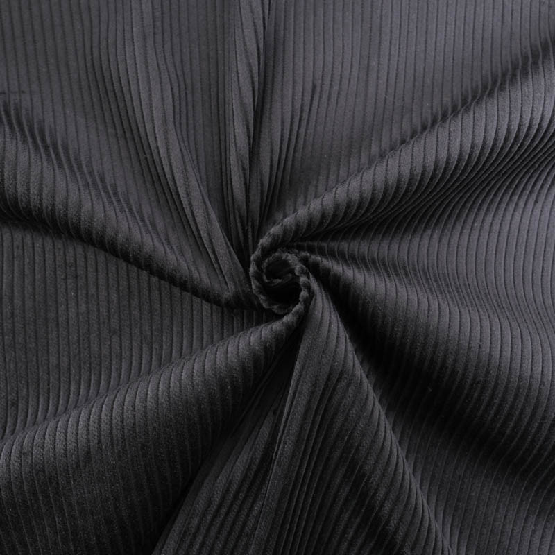 Tissu Velours Côtelé Coton Noir - Maison Klem