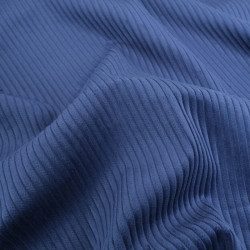 Tissu Velours Côtelé Coton Indigo - Maison Klem