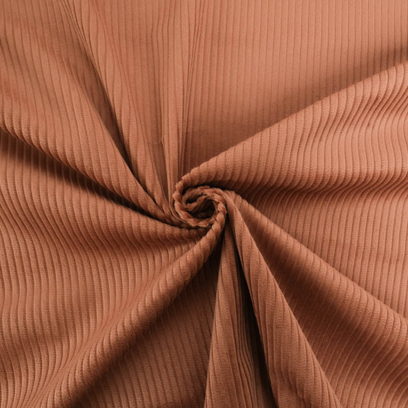 Tissu Velours Côtelé Coton Café - Maison Klem