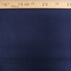 Tissu Velours Côtelé Coton Bleu Marine - Maison Klem