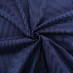 Tissu Velours Côtelé Coton Bleu Marine - Maison Klem