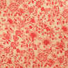 Twill Viscose Indienne Rouge Cerise Fond Beige - Maison Klem