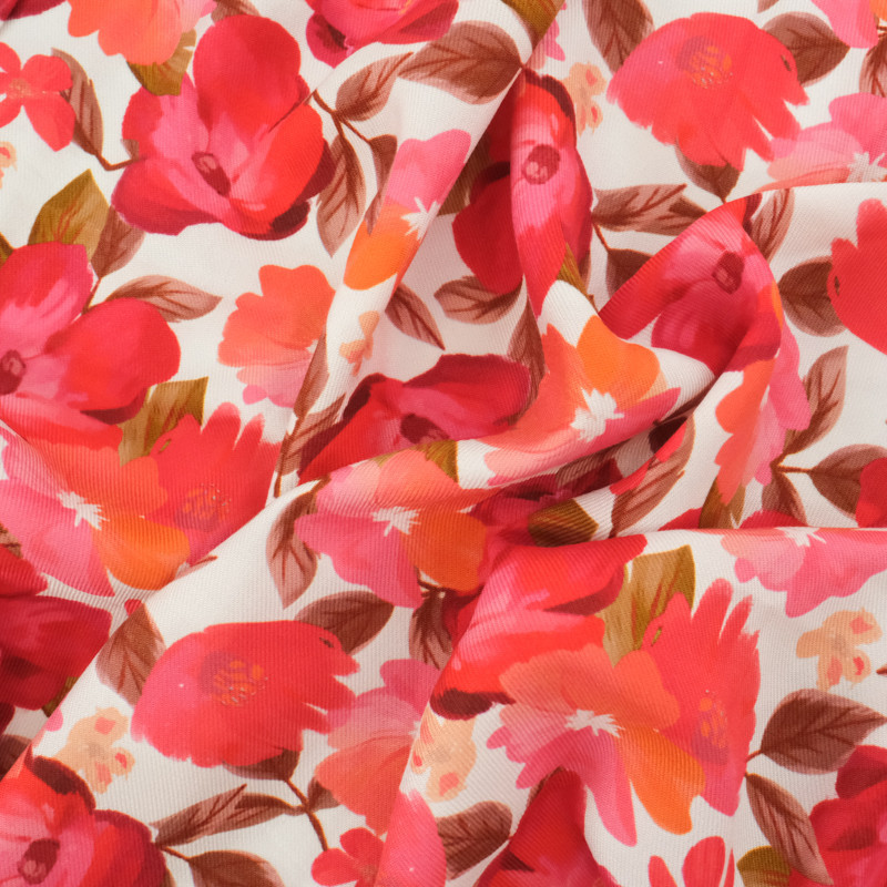 Twill Viscose Pavot Rouge Orange - Maison Klem