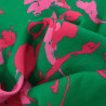 Twill Viscose Luna Vert Prairie et Fuchsia - Maison Klem