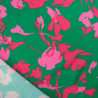 Twill Viscose Luna Vert Prairie et Fuchsia - Maison Klem