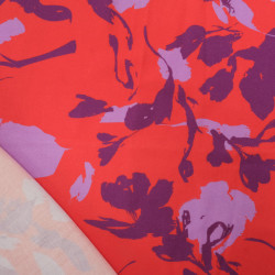 Twill Viscose Luna Cerise et violet - Maison Klem